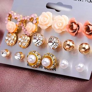 Rose pearl earring set 🌹